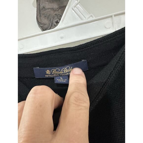 Brooks Brother Black Extra Fine Italian Merino Wool Knit Skirt Buttons Size L - Picture 4 of 6